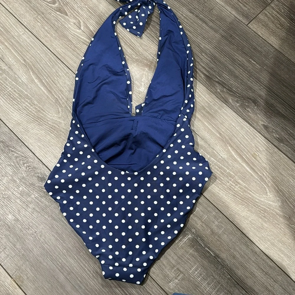 NWOT! Onia Blue Polka Dot One Piece - Picture 4 of 7